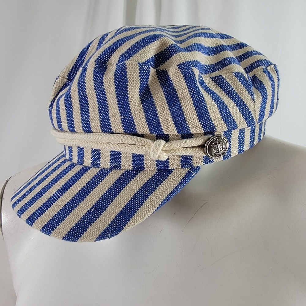 Melrose and Market Blue and Cream Striped Sailor Cap